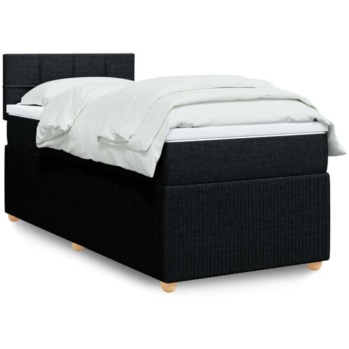 vidaXL Box spring postelja z vzmetnico črna 100x200 cm blago Cene