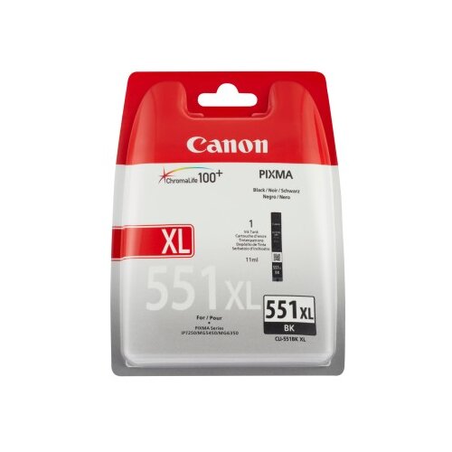 Canon črna kartu&scaron;a CLI-551XLBK z visoko kapaciteto, 11 ml, do 4.425 strani, 1 kos (XL) Cene