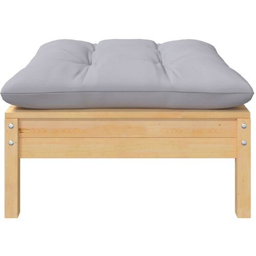 Maison Chic Vrtni stolček - Vrtni stoli za noge s sivo blazino trdna borovina JS920, (21878442) Slike