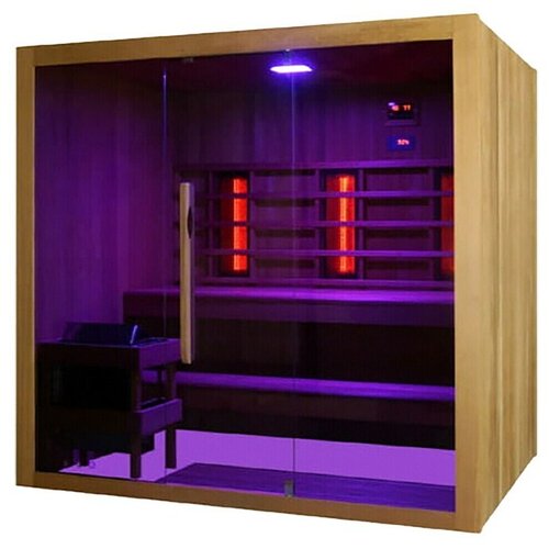 Sanotechnik IR kabina in finska savna Kotka (Do x &Scaron; x V: 200 x 150 x 190 cm, 6,9 kW) Cene