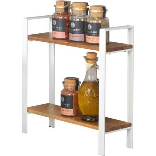 Wenko 53024100 - Polica LOUISA 32x33 cm bela/braon Cene