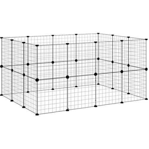  Kavez za ljubimce s 28 panela i vratima crni 35 x 35 cm čelični Slike