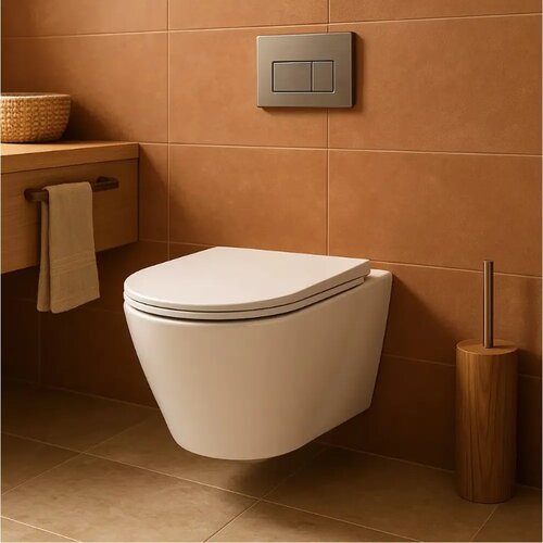  WC &amp;scaron;koljka viseća bez ruba + sporospu&amp;scaron;tajuće WC sjedalo Slike