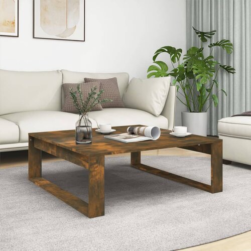 Furnova Klubska mizica dimljeni hrast 100x100x35 cm konstruiran les, (21915369) Slike