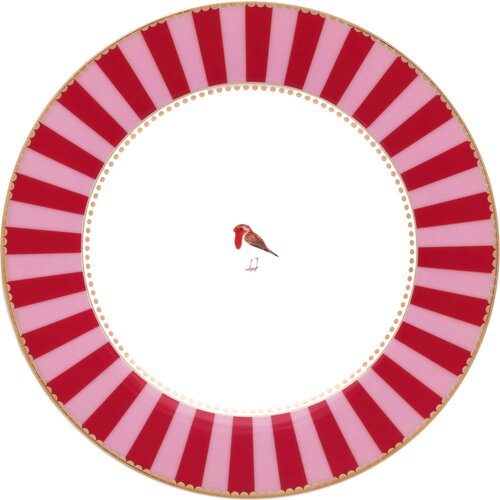 Pip Studio Love Birds - krožnik Stripes Red/Pink - 21 cm Slike
