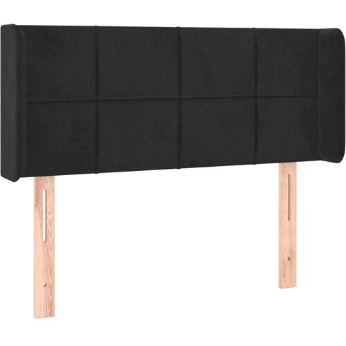  Uzglavlje s u&amp;scaron;ima crni 103x16x78/88 cm bar&amp;scaron;unasti Slike