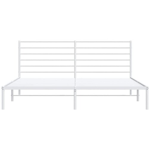  Metalni okvir za krevet s uzglavljem bijeli 200x200 cm Slike