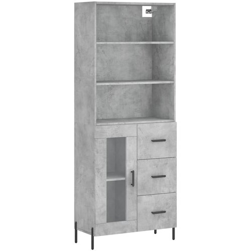Maison Chic Visoka Komoda - Predalnik betonsko siva 69,5x34x180 cm inženirski les, (21720646) Cene