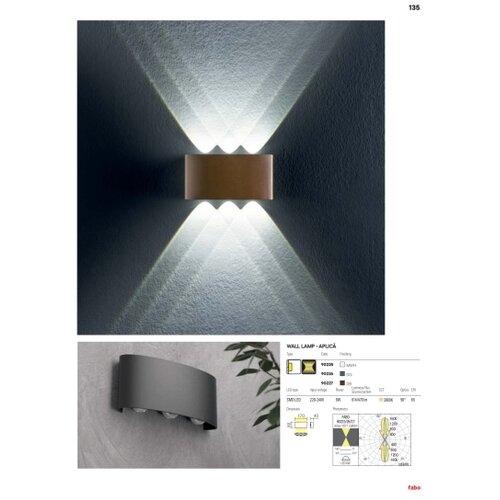  Redo 90226 - LED spolja&amp;scaron;nje zidno svetlo FABO LED/6W/230V 3000K IP54 sivo Slike
