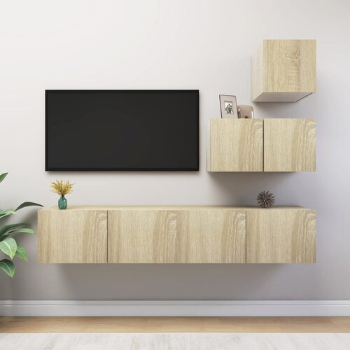 The Living Store Komplet TV omaric 4-delni sonoma hrast inženirski les - Komplet TV Omaric, (21374122) Slike
