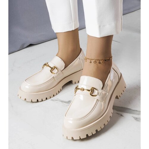 Gemre Beige Patent Leather Oxfords Simard Cene