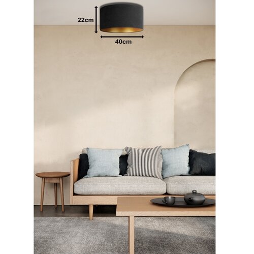  duolla - plafonsko svetlo roller 1xE27/15W/230V, prečnik 40 cm, crno/zlatno Slike