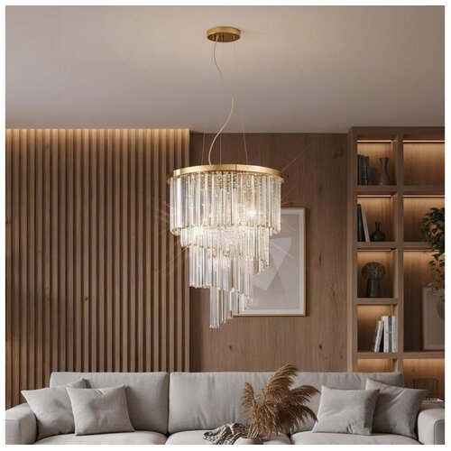 Ideal Lux kristalni luster na sajli carlton 12xE14/40W/230V, prečnik 50 cm, zlatne boje Cene