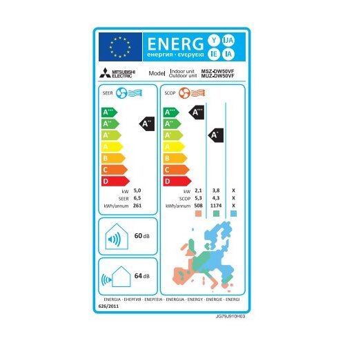 Mitsubishi inverter uređaj msz-dw50vf/muz-dw50vf Slike