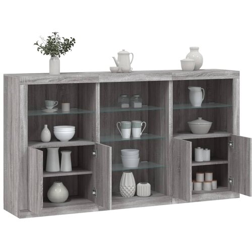  The Living Store Komoda z LED lučkami siva sonoma 181,5x37x100 cm - Komoda, (21442503) Slike