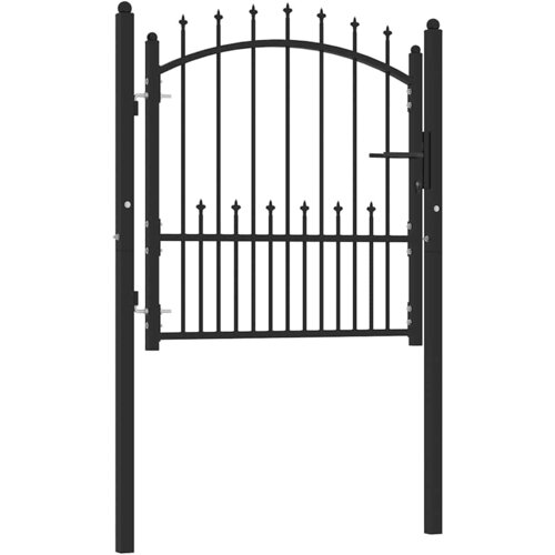  Vrata za ogradu EMMEN s šiljcima čelik 104x97 cm crna Cene