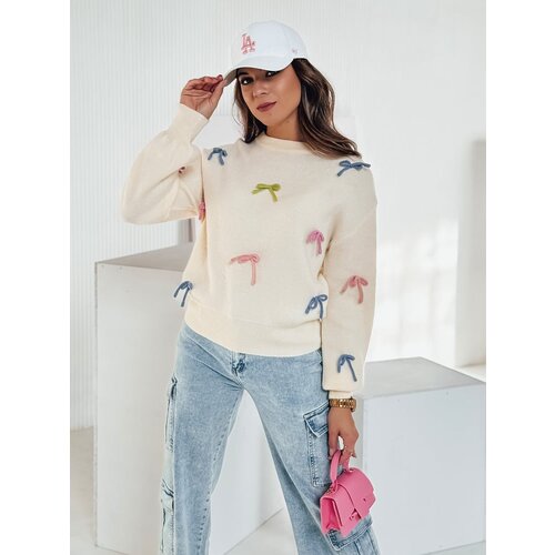 DStreet Sweter damski oversize TIELUSH w małe koakrdki beżowy Cene