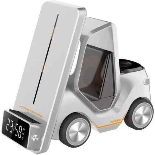 Kućni punjač wireless 15W viljuskar 5 u 1 beli Slike