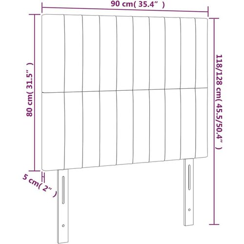  Uzglavlja 2 kom crna 90x5x78/88 cm od tkanine Slike
