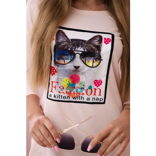 Kesi Cat Graphics Dress 3D Powder Pink Cene