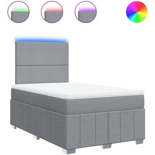 Maison Chic Box spring postelja - Vzmetna postelja z vzmetnico svetlo siva 120x200 cm blago SL4517, (21900237) Cene