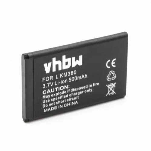 VHBW Baterija za LG GT365 / KM380 / KM500, 500 mAh