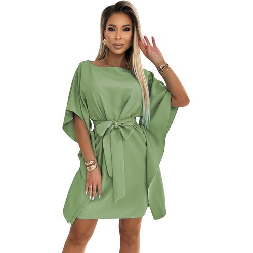 Numoco Butterfly dress with tie at the waist Slike