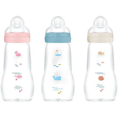 Mam steklenička steklena Feel good 260ml sort Slike
