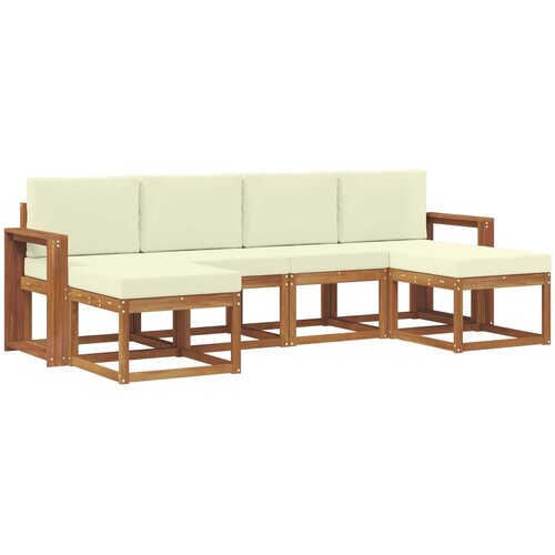  Set vanjskih sofa 6 kom. Prirodna i krem Smeđa 257 x 122,5 x 73 cm Slike