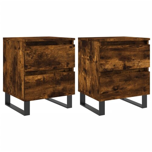 Maison Chic Dvo delni komplet Nočne omarice - Nočne mize dimljen hrast 40x35x50 cm inženirski les, (21686750) Slike