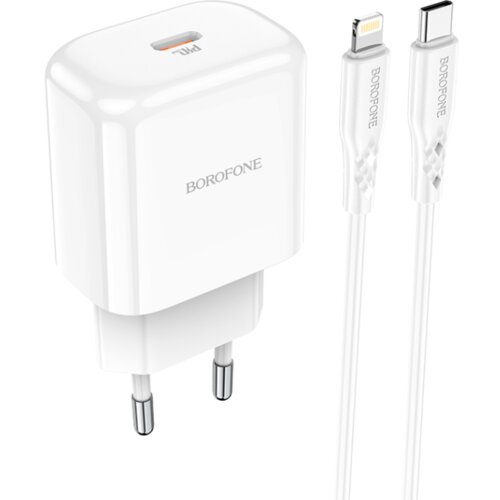  Punjač sa kablom 1m Type-C to iPhone/lightning BOROFONE BN3 Premium PD20W Type-C single port set white Cijene
