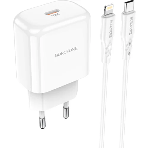  Punjač sa kablom 1m Type-C to iPhone/lightning BOROFONE BN3 Premium PD20W Type-C single port set white