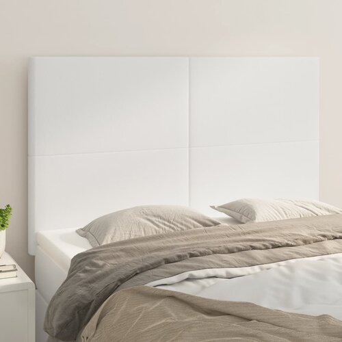 The Living Store Posteljno vzglavje 4 kosa belo 72x5x78/88 cm umetno usnje - Vzglavje, (21659750) Slike