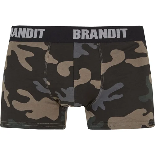 Brandit Men's Boxer Shorts Logo 2 Pack Dark Camouflage/Black