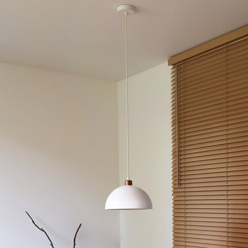  Duolla - Luster na kablu IRONLINE 1xE27/15W/230V &amp;Oslash; 27 cm bela/bakrena Slike