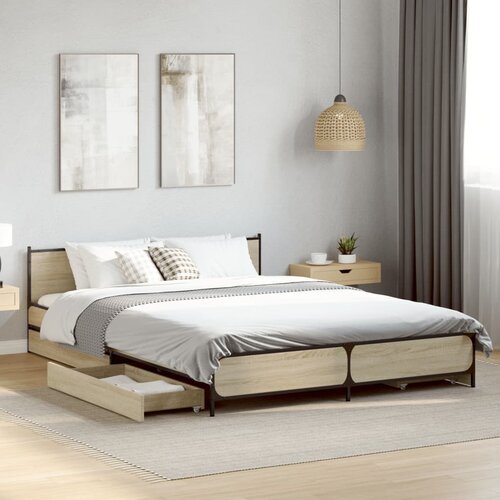 Furnova Posteljni okvir s predali sonoma hrast 120x200cm inženirski les, (21938987) Slike