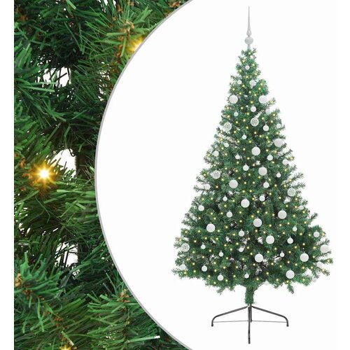 vidaXL Umjetna preddekorirana božićna jelka Zelena 180 cm PVC, (5000072691) Cene