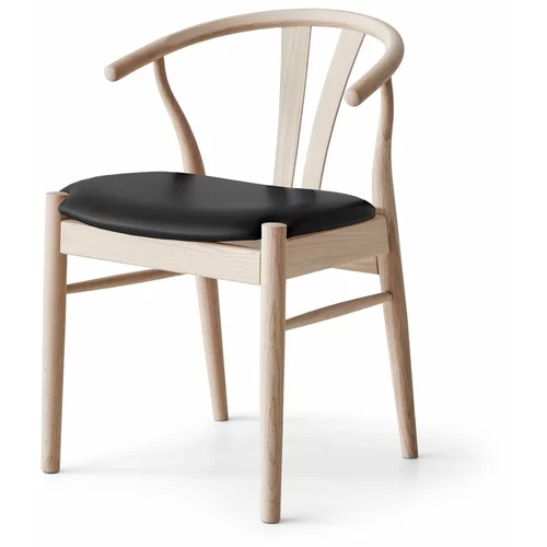 Hammel Furniture Blagovaonska stolica crna/prirodna koža Frida -