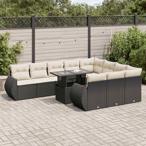  11-dijelni set vrtnih sofa poliratan s jastucima svijetlosivi Slike