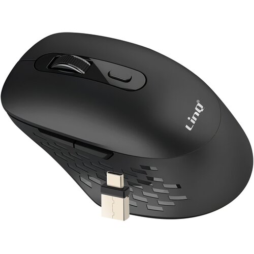 LINQ Brezžična miška WiFi in Bluetooth 2.4G z USB C in USB ključem, Črna, (5000009836) Cene