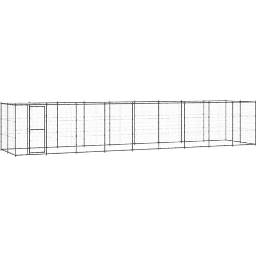 VidaXL Zunanji pasji boks jeklo s streho 21,78 m&amp;sup2; Slike