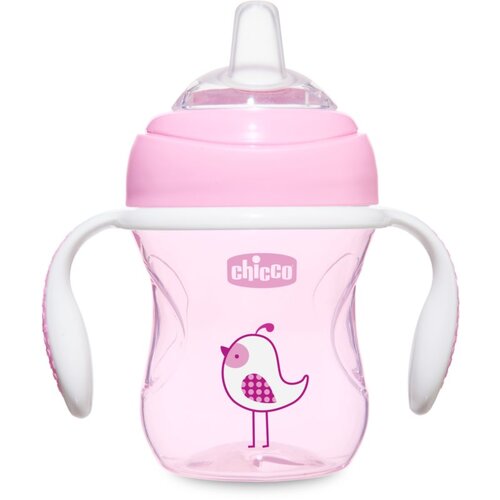 Chicco Transition &amp;scaron;alica za učenje pijenja s ručkama 4m+ Pink 200 ml Slike