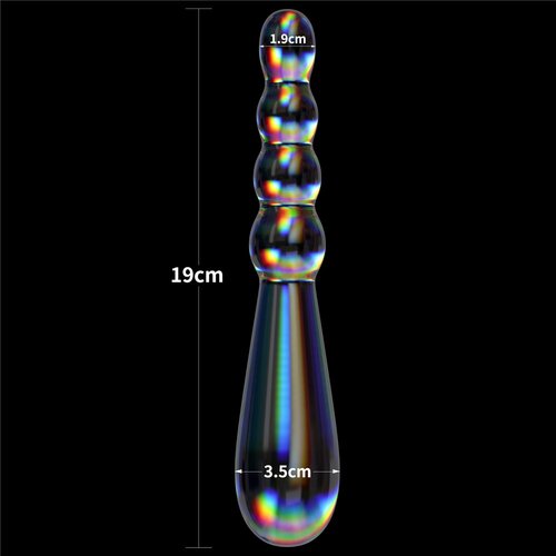 Lovetoy Twilight Gleam Glass Dildo Rising Ripples Slike