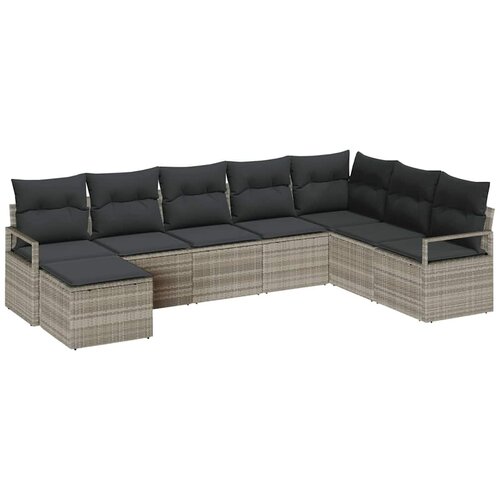  Set sofe 8 kom. Svjetlosiva poliratan 287 x 177 x 85 cm Slike