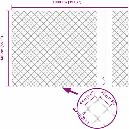  Ograde od lanca s betonskom podlogom 10 x 1,5 m Zelena Mreža Slike