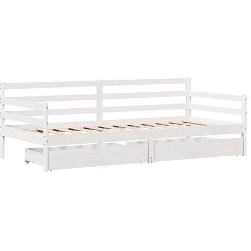  Dnevni krevet s ladicama bez madraca 90x200 cm masivno drvo Slike