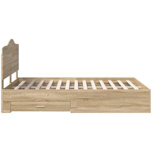  Krevetna konstrukcija s ladicama Sonoma hrast 150 x 200 cm Smeđa 206 x 153 x 100 cm Slike