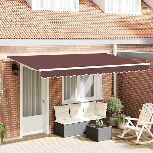 Skrovita tenda Smeđa 400 x 200 cm tkanina Cijene