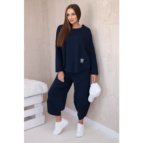 Włoski Set of new punto sweatshirt pants navy