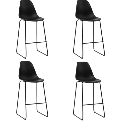  Barske stolice 4 kom crne plastične